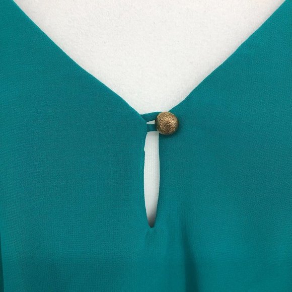 Guess By Marciano NWT teal layered keyhole camisole in Bombay Sapphire SP - Picture 9 of 14